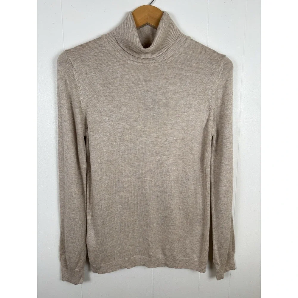 Forever 21 Sweater Womens Large Oatmeal Knit Turtleneck Soft Cozy - NEW